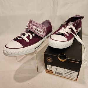 Converse Plum Burgundy Mega Long Tongue Glitter Sparkle Oxford Women's 9 NWT NIB